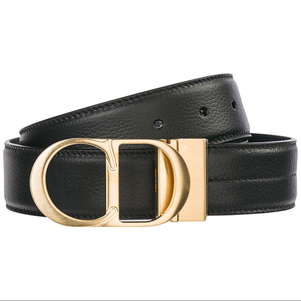 Christian Dior unisex Leather Logo Belt - Picture 2 of 7